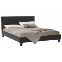 Κρεβάτι Nevil pakoworld 150x200 PU χρώμα μαύρο ματ