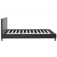 Κρεβάτι Nevil pakoworld 150x200 PU χρώμα μαύρο ματ