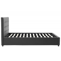 Κρεβάτι Roi pakoworld 160x200 PU μαύρο ματ + αποθηκευτικό χώρο