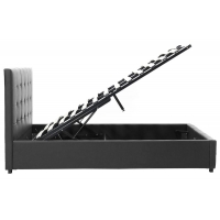 Κρεβάτι Roi pakoworld 160x200 PU μαύρο ματ + αποθηκευτικό χώρο