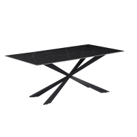 Τραπέζι Cozline Inart μαύρο μαρμάρου sintered stone-πόδι μαύρο μέταλλο 180x90x76εκ Τραπέζι Cozline Inart μαύρο μαρμάρου sintered stone-πόδι μαύρο μέταλλο 180x90x76εκ