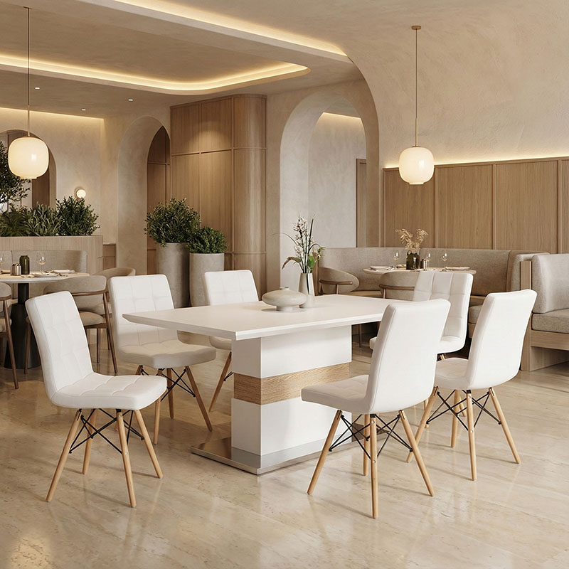 Τραπέζι Zoekrin Inart λευκό mdf 200x100x76εκ Τραπέζι Zoekrin Inart λευκό mdf 200x100x76εκ