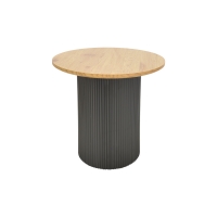 Βοηθητικό τραπέζι Dovel pakoworld mdf σε sonoma -μαύρο μέταλλο Φ50x50εκ