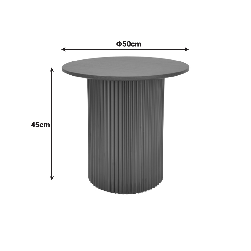 Βοηθητικό τραπέζι Dovel pakoworld mdf σε sonoma -μαύρο μέταλλο Φ50x50εκ