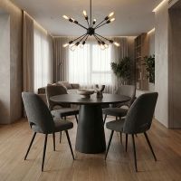 Tραπέζι Donda pakoworld mdf μαύρο Φ100x76εκ