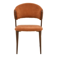 Καρέκλα Dolez pakoworld terracotta ύφασμα-πόδι καρυδί μέταλλο 49x58.5x82εκ