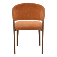 Καρέκλα Dolez pakoworld terracotta ύφασμα-πόδι καρυδί μέταλλο 49x58.5x82εκ