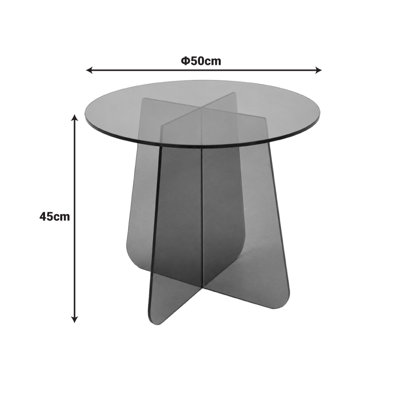 Τραπέζι βοηθητικό Cleary pakoworld tempered 8mm γυαλί ανθρακί Φ50x45εκ Τραπέζι βοηθητικό Cleary pakoworld tempered 8mm γυαλί ανθρακί Φ50x45εκ