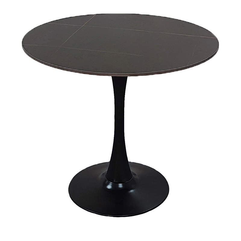Tραπέζι Balou pakoworld sintered stone σε μαύρη απόχρωση με όψη μαρμάρου-βάση μαύρο μέταλλο Φ120x73εκ Tραπέζι Balou pakoworld sintered stone σε μαύρη απόχρωση με όψη μαρμάρου-βάση μαύρο μέταλλο Φ120x73εκ