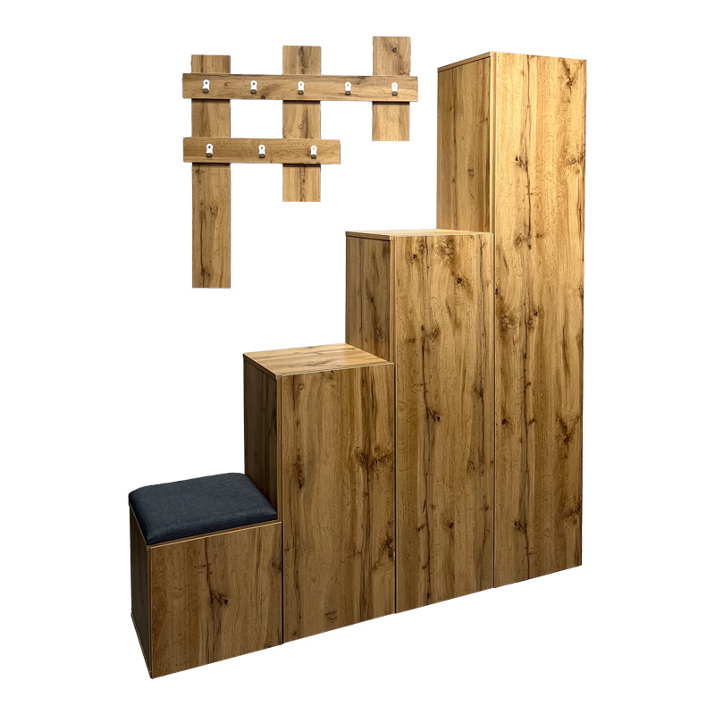 Έπιπλο εισόδου Nenich pakoworld σε oak απόχρωση 150x37x180εκ