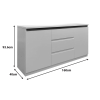 Μπουφές Chiemo pakoworld λευκό 160x40x93.6εκ Μπουφές Chiemo pakoworld λευκό 160x40x93.6εκ