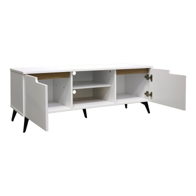 Έπιπλο τηλεόρασης Kemvio pakoworld sonoma-λευκό 150x38x44εκ Έπιπλο τηλεόρασης Kemvio pakoworld sonoma-λευκό 150x38x44εκ
