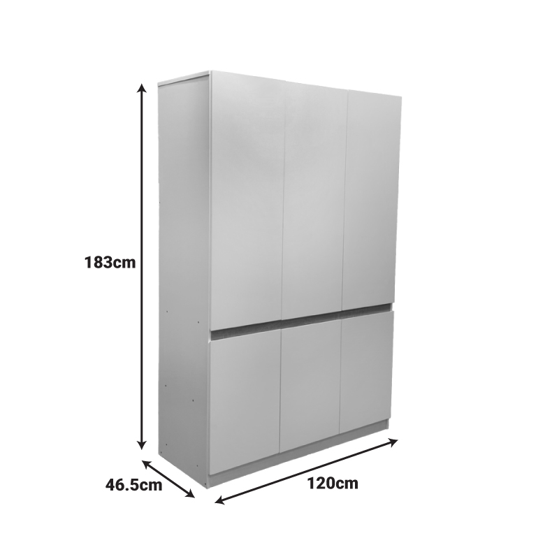 Ντουλάπα τρίφυλλη Merzia pakoworld sonoma-λευκό 120x46.5x183εκ Ντουλάπα τρίφυλλη Merzia pakoworld sonoma-λευκό 120x46.5x183εκ