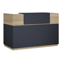 Γραφείο reception Lotus pakoworld σε χρώμα φυσικό - ανθρακί 200x70x110εκ