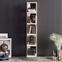 Βιβλιοθήκη Marble pakoworld χρώμα λευκό μαρμάρου-χρυσό 32x31,5x178,5εκ Βιβλιοθήκη Marble pakoworld χρώμα λευκό μαρμάρου-χρυσό 32x31,5x178,5εκ