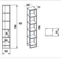Βιβλιοθήκη Marble pakoworld χρώμα λευκό μαρμάρου-χρυσό 32x31,5x178,5εκ Βιβλιοθήκη Marble pakoworld χρώμα λευκό μαρμάρου-χρυσό 32x31,5x178,5εκ