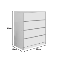 Συρταριέρα Kuanger pakoworld mdf σε λευκή απόχρωση 80x40x89εκ