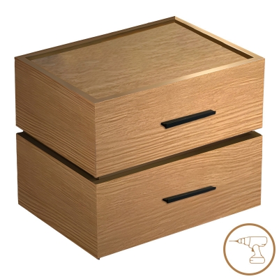 Κομοδίνο Sonlen pakoworld mdf σε oak απόχρωση 60x40x44.5εκ