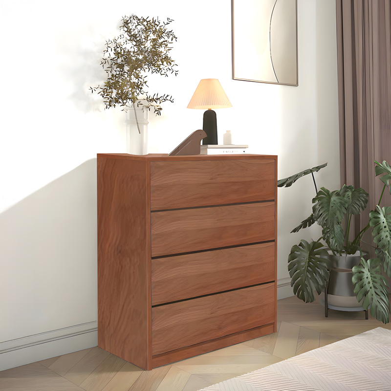 Συρταριέρα Kuanger pakoworld mdf σε καρυδί απόχρωση 80x40x89εκ