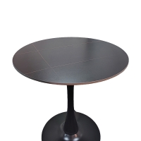 Τραπέζι Balou I pakoworld sintered stone σε μαύρο μαρμάρου Φ70x74εκ