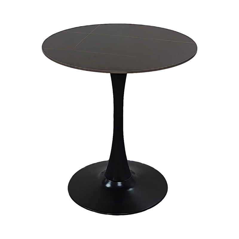 Τραπέζι Balou I pakoworld sintered stone σε μαύρο μαρμάρου Φ70x74εκ