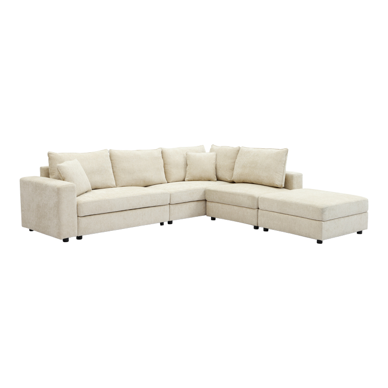 Πολυμορφικός καναπές Navaro pakoworld ύφασμα μπεζ 281x256x85εκ Πολυμορφικός καναπές Navaro pakoworld ύφασμα μπεζ 281x256x85εκ
