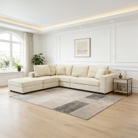 Πολυμορφικός καναπές Navaro pakoworld ύφασμα μπεζ 281x256x85εκ Πολυμορφικός καναπές Navaro pakoworld ύφασμα μπεζ 281x256x85εκ