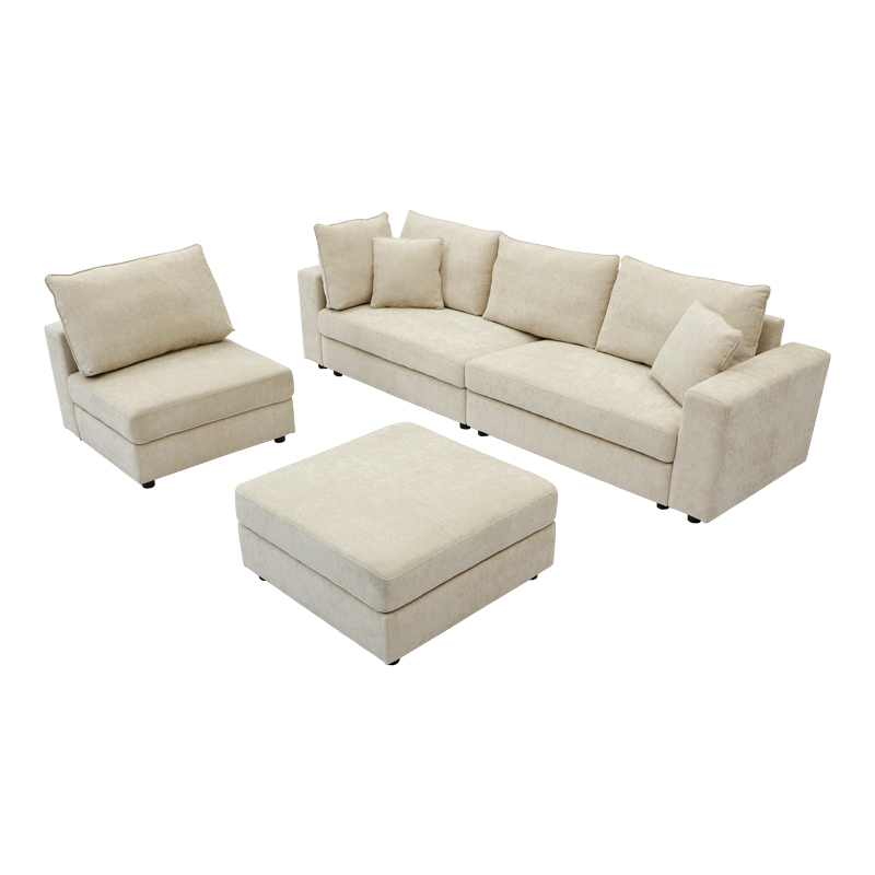 Πολυμορφικός καναπές Navaro pakoworld ύφασμα μπεζ 281x256x85εκ Πολυμορφικός καναπές Navaro pakoworld ύφασμα μπεζ 281x256x85εκ