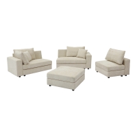 Πολυμορφικός καναπές Navaro pakoworld ύφασμα μπεζ 281x256x85εκ Πολυμορφικός καναπές Navaro pakoworld ύφασμα μπεζ 281x256x85εκ
