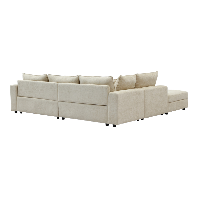 Πολυμορφικός καναπές Navaro pakoworld ύφασμα μπεζ 281x256x85εκ Πολυμορφικός καναπές Navaro pakoworld ύφασμα μπεζ 281x256x85εκ