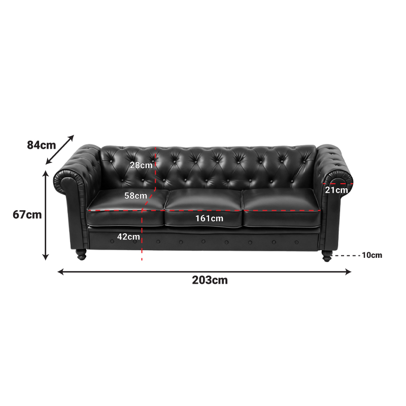 Kαναπές τριθέσιος τ. Chesterfield pakoworld pu κυπαρισσί 203x84x67εκ Kαναπές τριθέσιος τ. Chesterfield pakoworld pu κυπαρισσί 203x84x67εκ