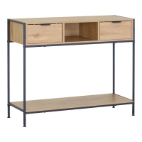 Κονσόλα Regando pakoworld σε oak απόχρωση με μαύρο μέταλλο 100x35x80εκ Κονσόλα Regando pakoworld σε oak απόχρωση με μαύρο μέταλλο 100x35x80εκ