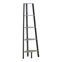 Γωνιακή βιβλιοθήκη Arvia pakoworld oak με μαύρο μέταλλο 53.4x37.8x160.3εκ Γωνιακή βιβλιοθήκη Arvia pakoworld oak με μαύρο μέταλλο 53.4x37.8x160.3εκ