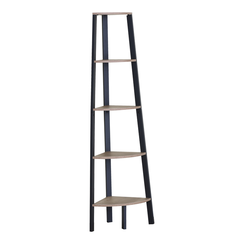 Γωνιακή βιβλιοθήκη Arvia pakoworld oak με μαύρο μέταλλο 53.4x37.8x160.3εκ Γωνιακή βιβλιοθήκη Arvia pakoworld oak με μαύρο μέταλλο 53.4x37.8x160.3εκ