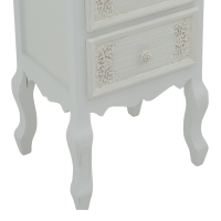 Κομοδίνο Pazlen Inart mdf σε λευκή αντικέ απόχρωση 40x45x65εκ