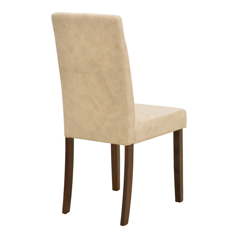 Καρέκλα Zeben pakoworld εκρού ύφασμα με καρυδί rubberwood 43,5x55,5x93,5εκ Καρέκλα Zeben pakoworld εκρού ύφασμα με καρυδί rubberwood 43,5x55,5x93,5εκ