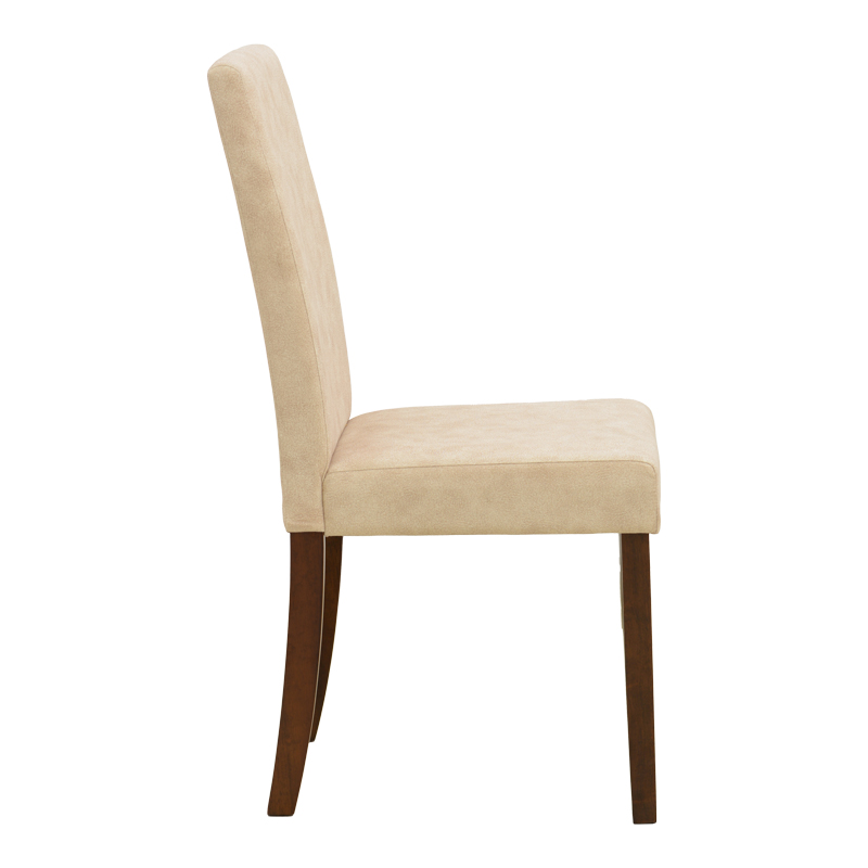 Καρέκλα Zeben pakoworld εκρού ύφασμα με καρυδί rubberwood 43,5x55,5x93,5εκ Καρέκλα Zeben pakoworld εκρού ύφασμα με καρυδί rubberwood 43,5x55,5x93,5εκ