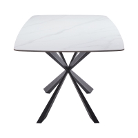 Τραπέζι Viano pakoworld sintered stone ανοιχτό γκρι-μαύρο 180x85x76εκ