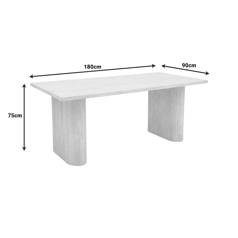 Τραπέζι Loozir pakoworld mdf σε όψη τραβερτίνας 180x90x75εκ