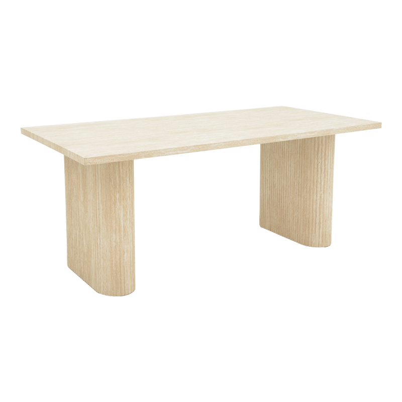 Τραπέζι Loozir pakoworld mdf σε όψη τραβερτίνας 180x90x75εκ