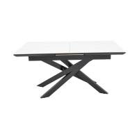 Τραπέζι Rogemi pakoworld sintered stone -γκρι mdf-μαύρο μέταλλο 160-200x90x75εκ