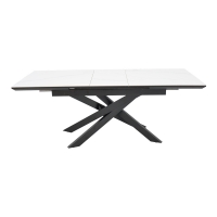 Τραπέζι Rogemi pakoworld sintered stone -γκρι mdf-μαύρο μέταλλο 160-200x90x75εκ