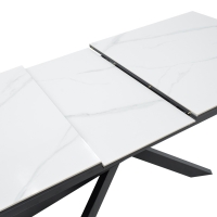 Τραπέζι Rogemi pakoworld sintered stone -γκρι mdf-μαύρο μέταλλο 160-200x90x75εκ