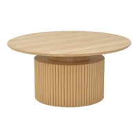 Τραπέζι σαλονιού Opols pakoworld mdf σε φυσική απόχρωση Φ90x42εκ