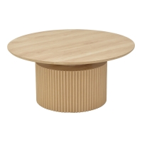 Τραπέζι σαλονιού Opols pakoworld mdf σε φυσική απόχρωση Φ90x42εκ