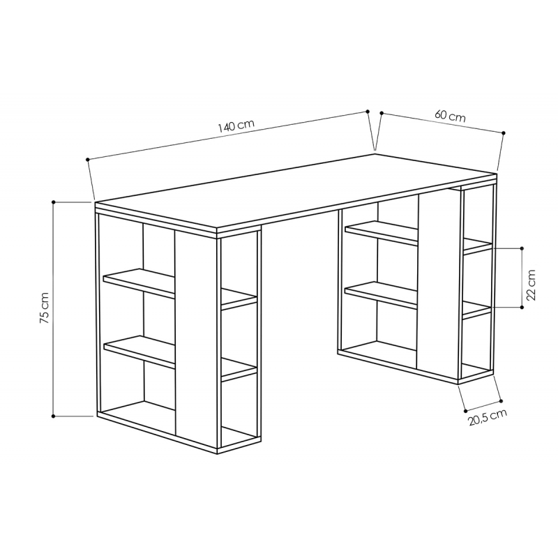 Γραφείο Colmar pakoworld χρώμα λευκό 140x60x75εκ Γραφείο Colmar pakoworld χρώμα λευκό 140x60x75εκ