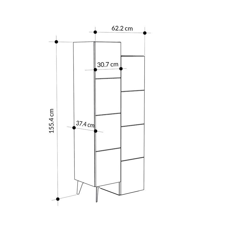 Στήλη Romane pakoworld λευκό 62.2x37.4x155.4εκ Στήλη Romane pakoworld λευκό 62.2x37.4x155.4εκ