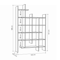 Βιβλιοθήκη Manco pakoworld σε ανθρακί απόχρωση 122x25.5x188εκ