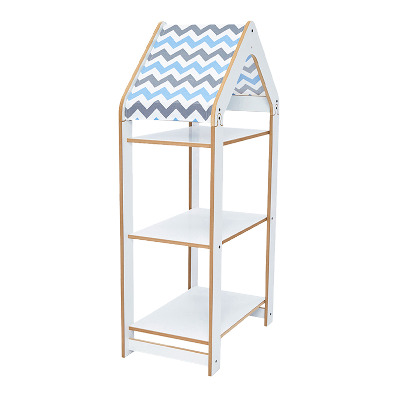 Ραφιέρα τ. Montessori Zoilen I pakoworld λευκό-μπλε mdf 50x30x100εκ Ραφιέρα τ. Montessori Zoilen I pakoworld λευκό-μπλε mdf 50x30x100εκ