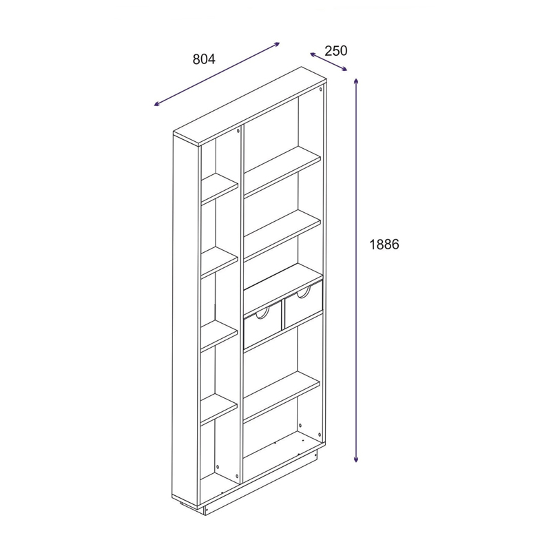 Βιβλιοθήκη με συρτάρια Dakin pakoworld σε oak απόχρωση 80x25x190εκ Βιβλιοθήκη με συρτάρια Dakin pakoworld σε oak απόχρωση 80x25x190εκ
